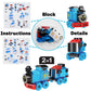 24 Packs Train Building Blocks with Valentines Gift Cards, 6 in 1 Train Building Blocks Sets for Boys Girls Goodie Bags Carnival Prizes Birthday