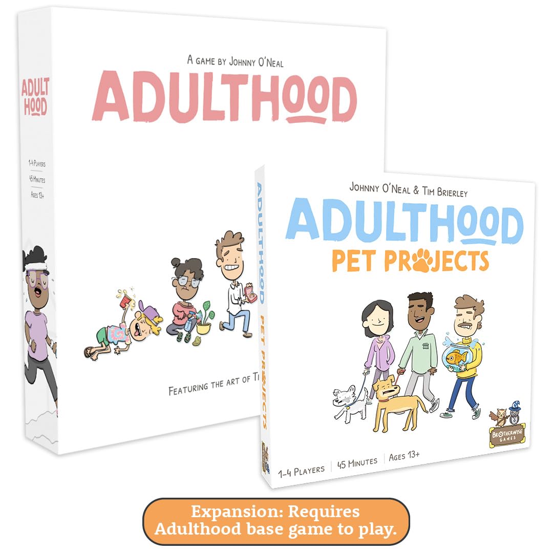 Adulthood: Pet Projects Expansion by Brotherwise Games | 40+ New Cards with Pets, Careers, Life Events, and Achievements | Requires Adulthood Base