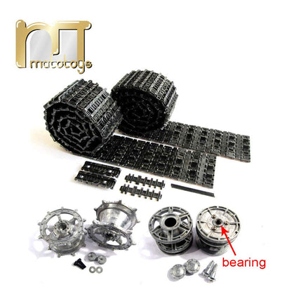 Mato 1/16 Kingtiger Metal Tracks Sets with Sprockets Driving Wheels Idlers for Heng Long 3888-1 3888A-1 RC Kingtiger Tank