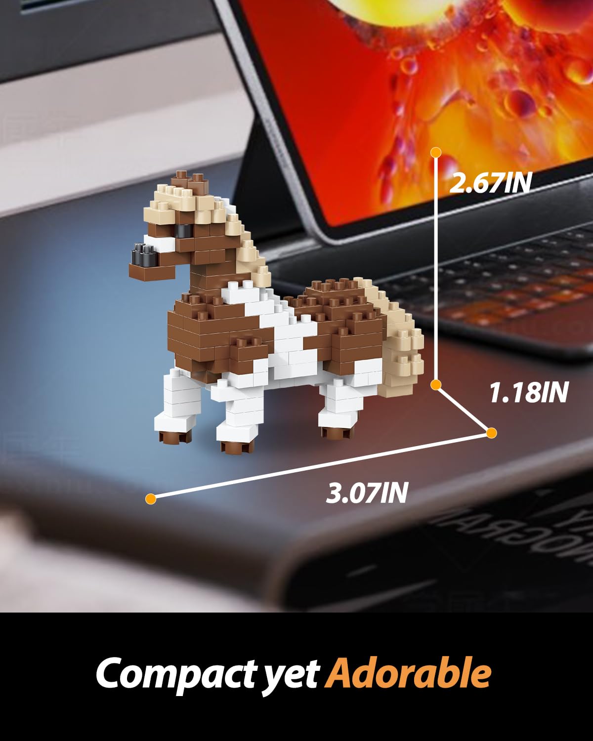 QISHOUTING Horse Mini Building Toy for Kids, Farm Animals Mini Stallion Building Blocks & Learning Toy for Girls Boys, Stallion Figurine Toys