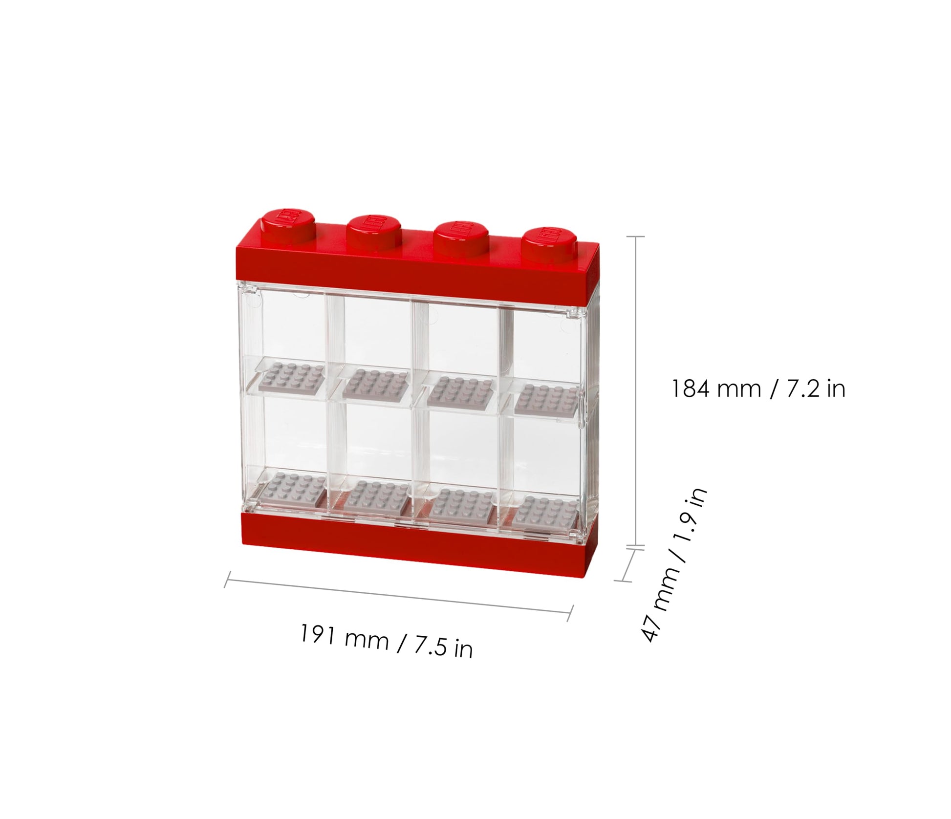 LEGO Mini Figia Display Case/8 Bright Red