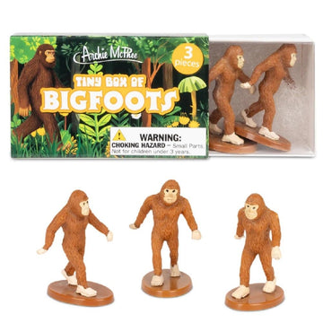 Archie McPhee Tiny Box of Bigfoots Novelty Mini-Figure Set (3 Piece)