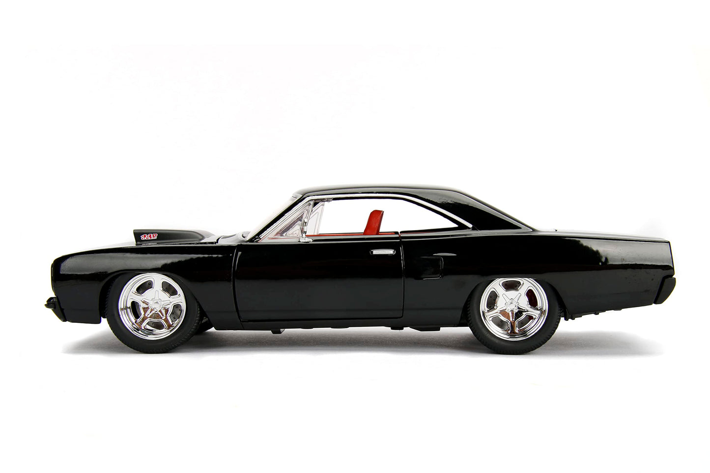 Jada Big Time Muscle 1:24 1970 Plymouth Road Runner Die-Cast Car, Toys for Kids and Adults (Black)