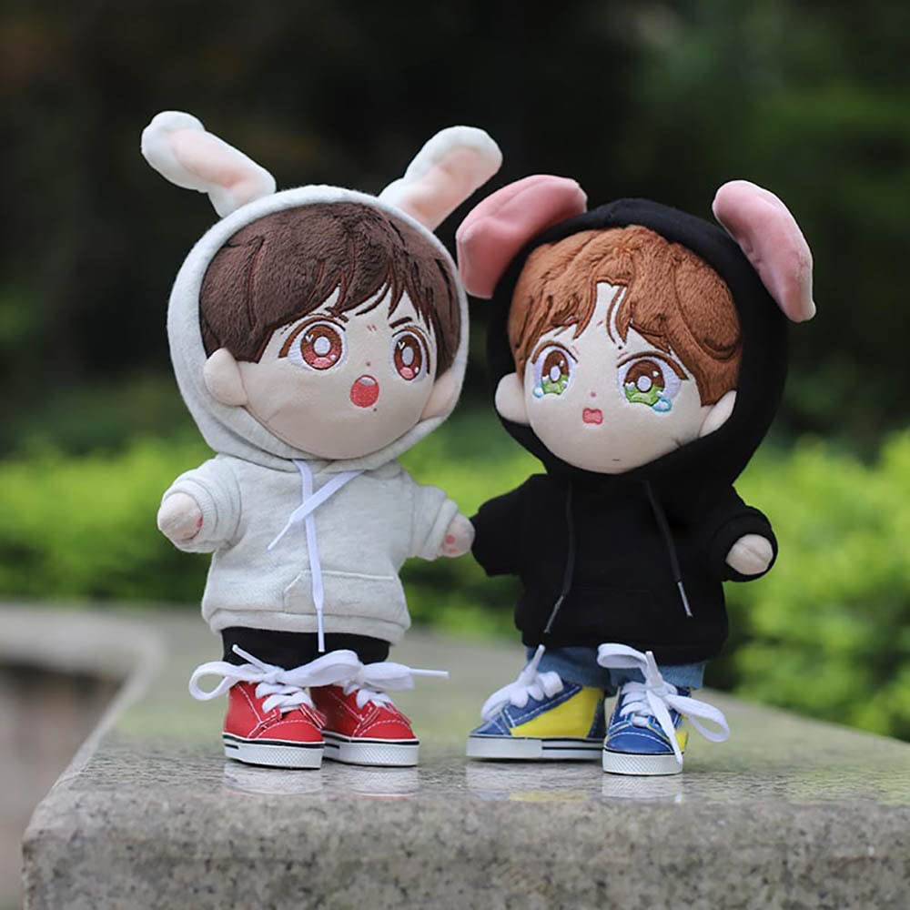 niannyyhouse 8in?20cm? Plush Doll Clothes Hoodies Without Pocket Jeans Doll Dressup (Blue)