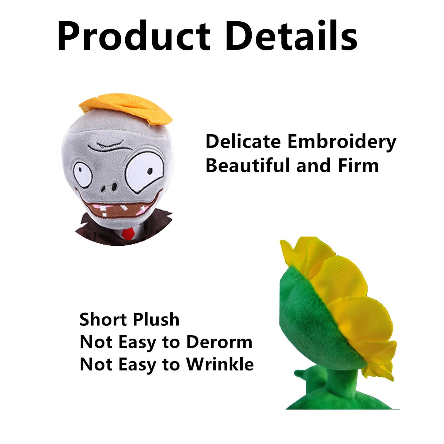 JHESAO 10PCS Plants and Zombies Plush Zombies Toys Random Different Types Zombies PVZ Plushies 1 2 Stuffed Soft Doll Zombie New