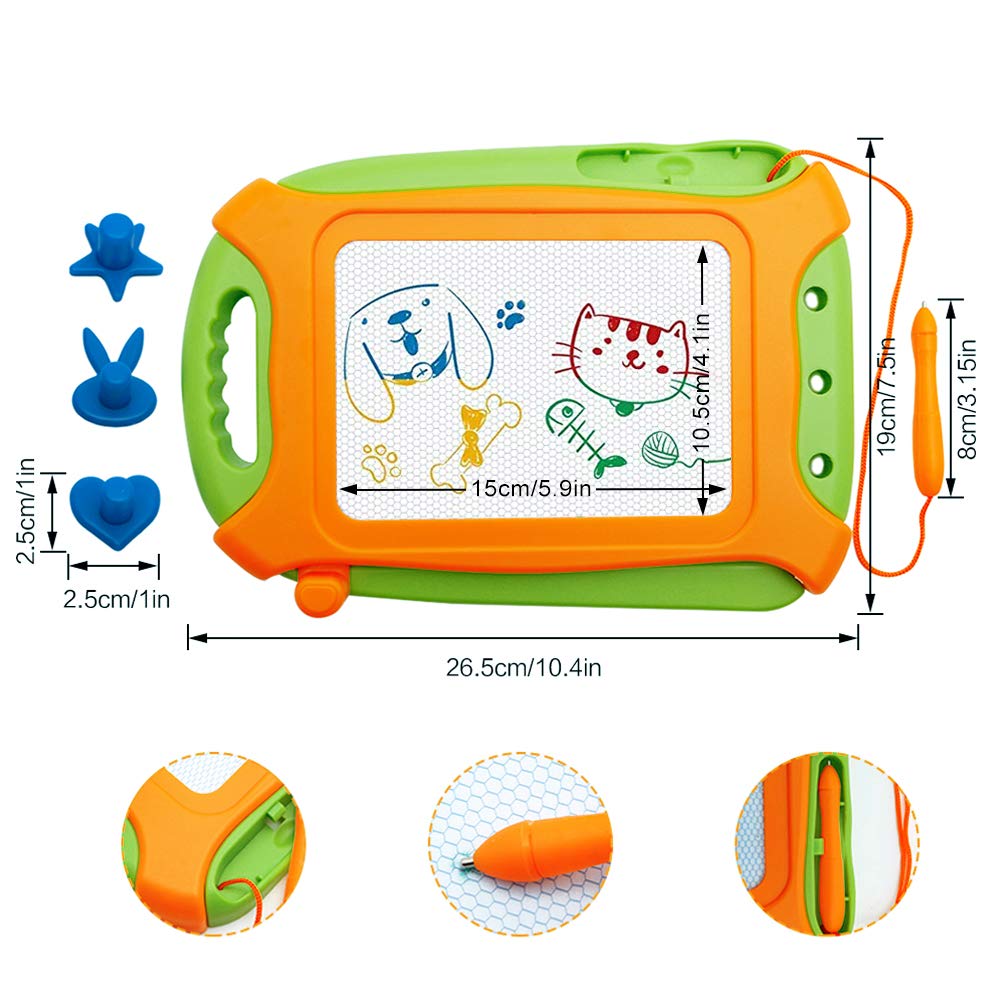Wellchild Magnetic Drawing Board for Toddlers,Travel Size Toddlers Toys A Etch Toddler Sketch Colorful Erasable with One Carry Bag Magnet Pen