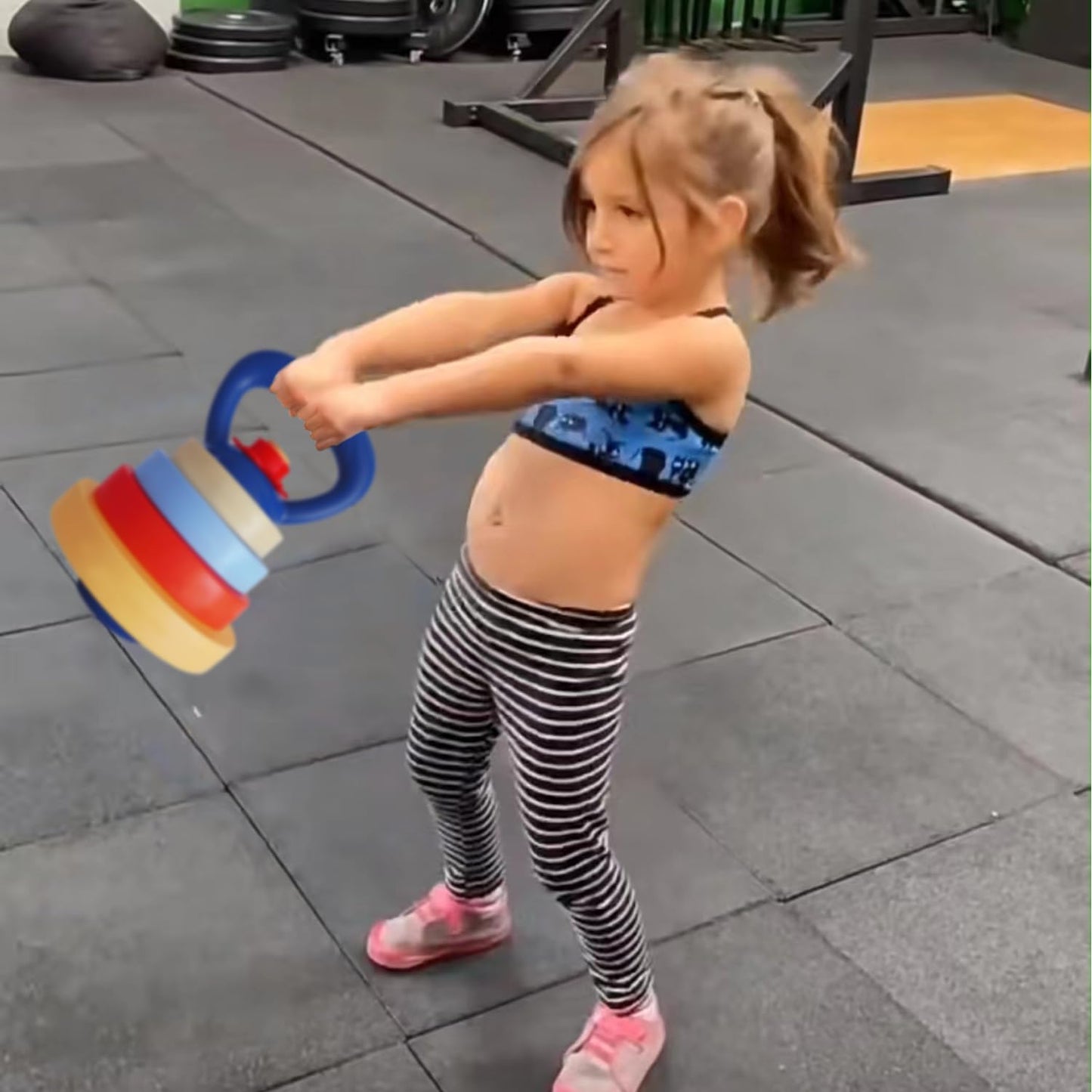 RAINBOW TOYFROG Kids Kettlebell - Fun Exercise Equipment and Stacking Toy Weights - Toddler Gym Workout Toys and Fitness Games - Cool Baby Sports