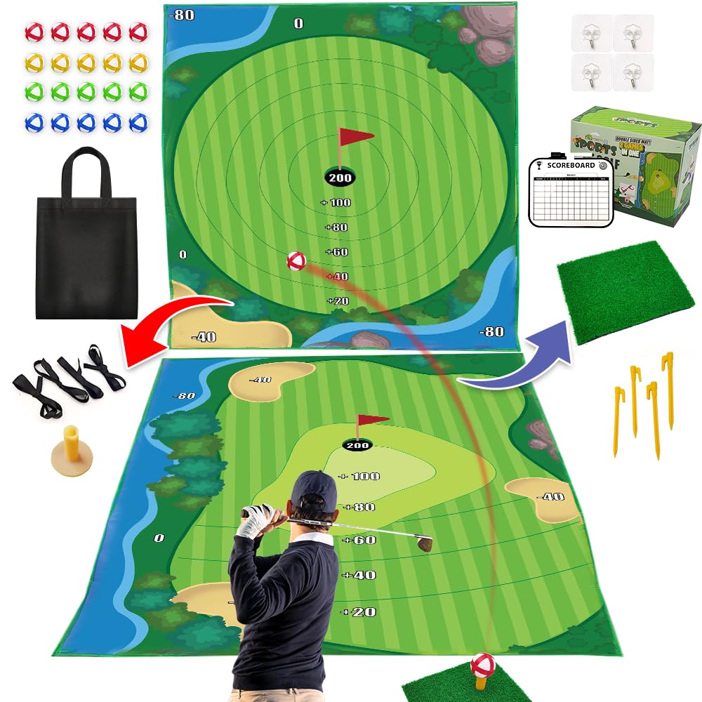 MHM's Ultimate Indoor Golf Chipping Game Mat - Premium Practice Mat - Ideal for Home Use (Indoor Golf Chipping Game)