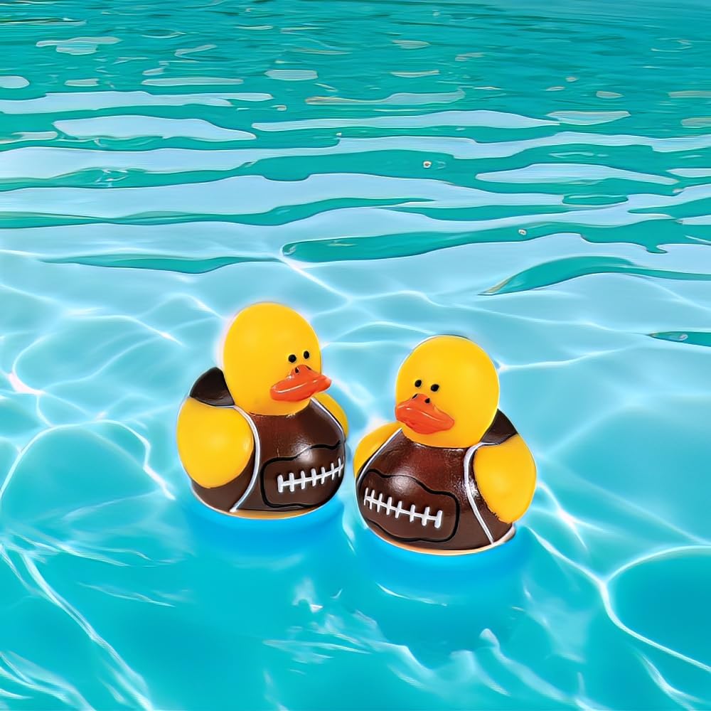 Fun Express Mini Football Rubber Ducks (Set of 24) Rubber Duckies-Tabletop Decor Accents, Party Favors, Novelty Gifts