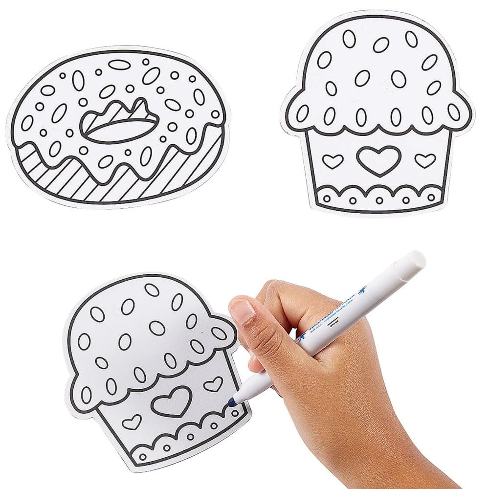 Fun Express Color Your Own Sweet Treat Magnets - Creative DIY Craft for Kids Home Activities Party Favors and Classroom Fun - Perfect for Gifts