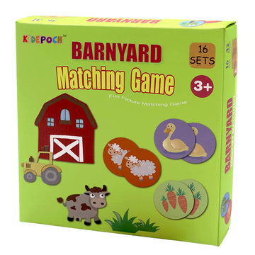 KiDEPOCH Memory Match Game - 16 Matching Pairs Preschool Memory Games Featuring Barnyard Element, Non Toxic Educational Memory Matching Game, Perfect