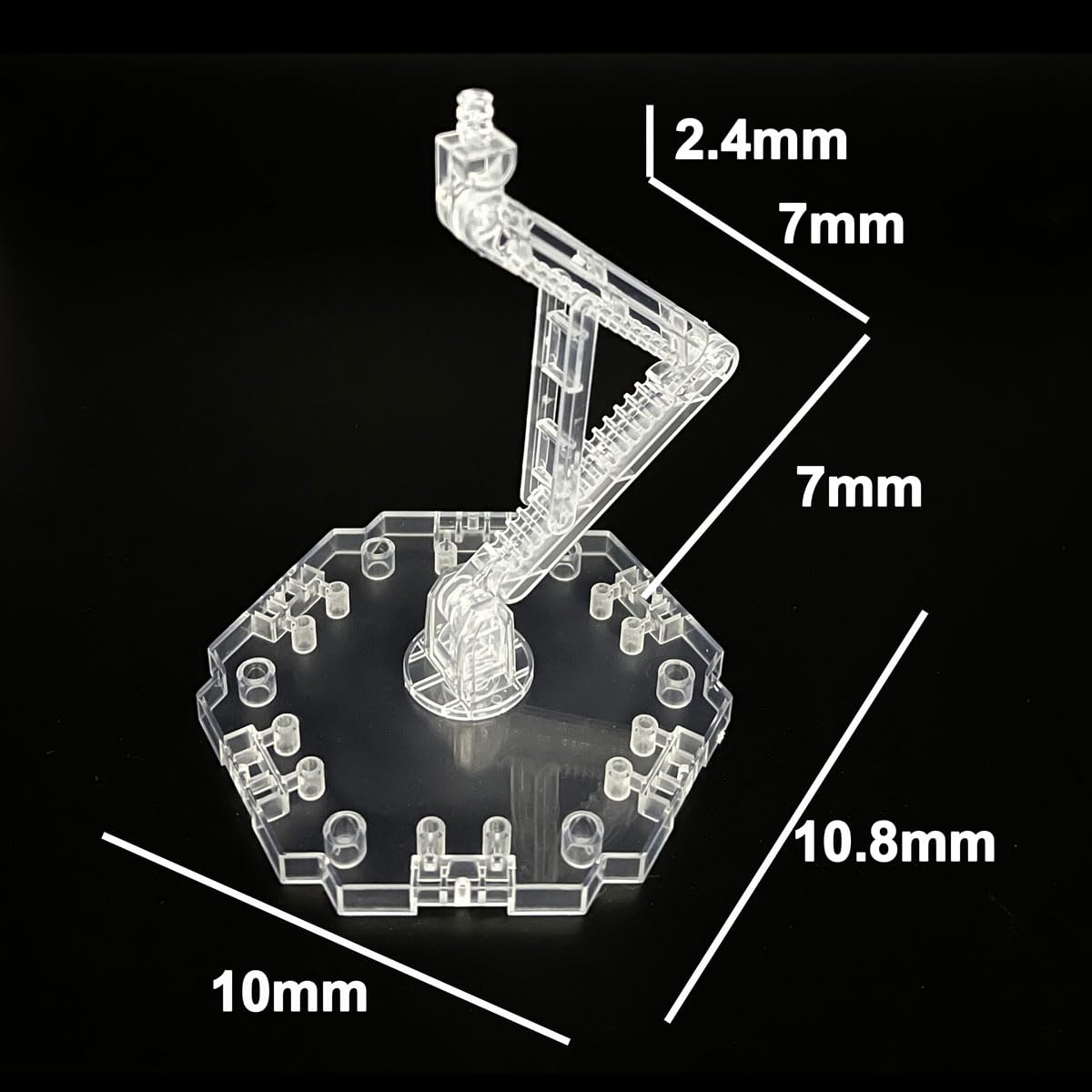 TWKUPWO Hobby Action Base Display Stand, Gundam Action Figure Stand - Compatible with MG, RG, HG Universal Models - Transparent 6 Set