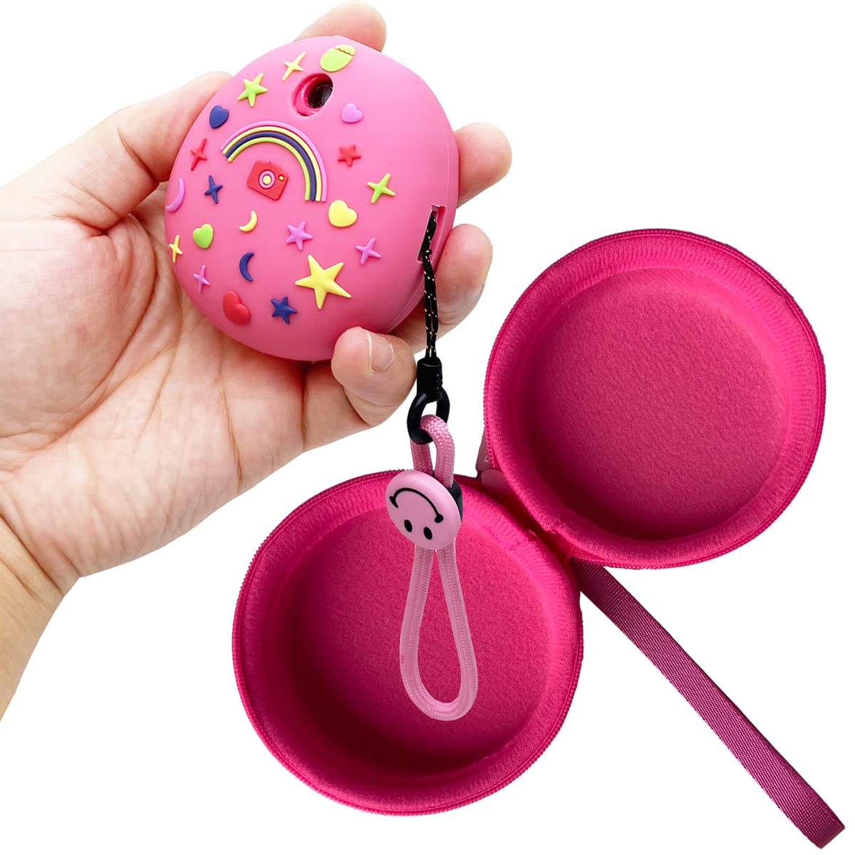 JCHPINE Hard Carrying Case and Silicone Cover Compatible with Tamagotchi Pix Interactive Virtual Pet Game Machine, Screen Film Protector for