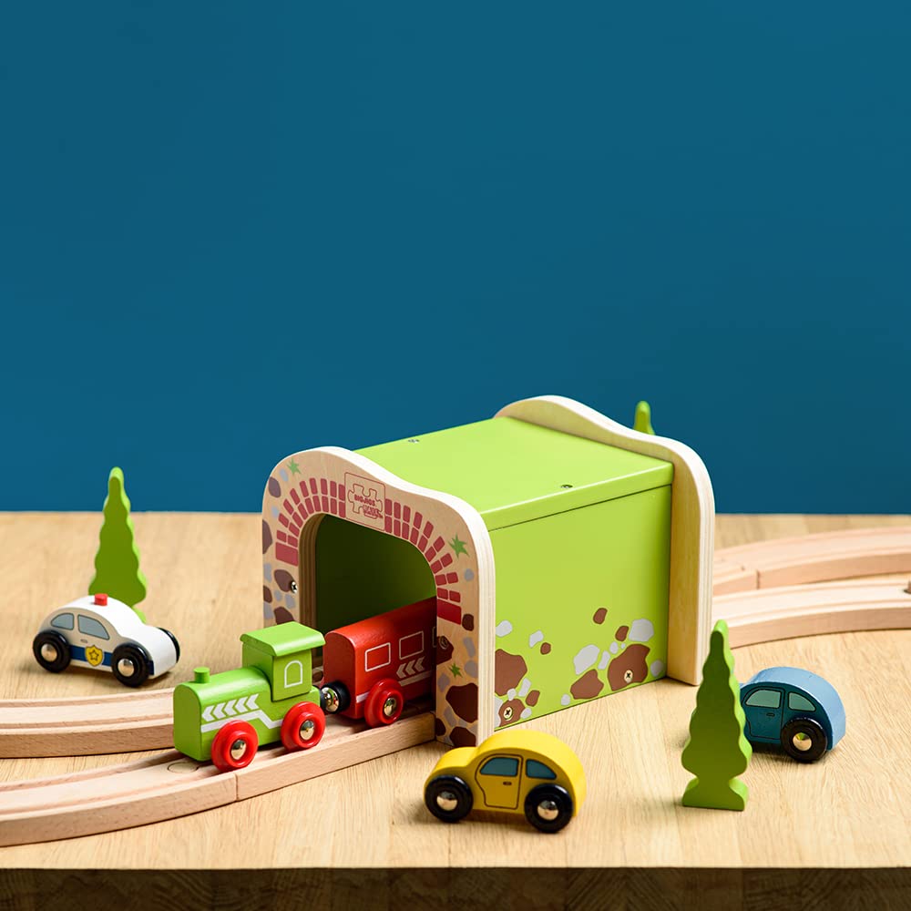 Bigjigs Rail Double Tunnel - Other Major Wooden Rail Brands are Compatible