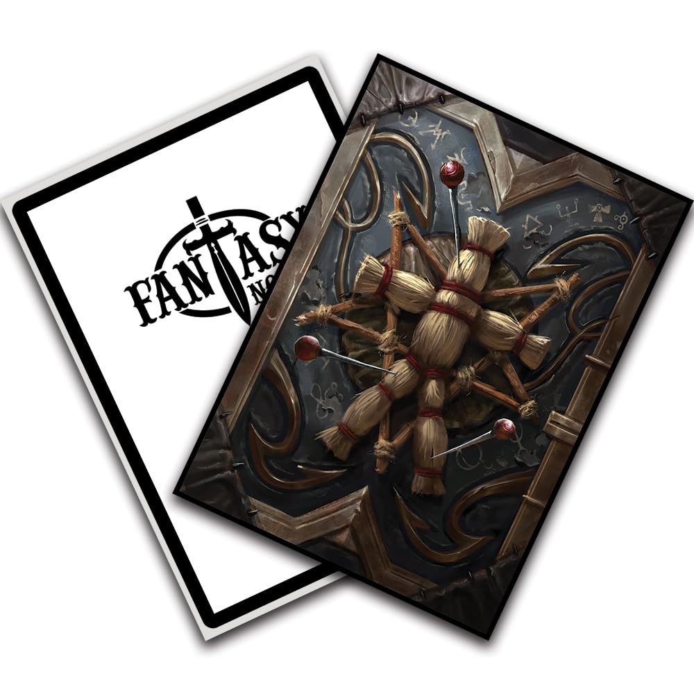 Fantasy North - Book of Curses - Spell Book Series I - 100 Textured Matte TCG Card Sleeves - Fits Magic MTG Commander Pokemon and Other Card Games