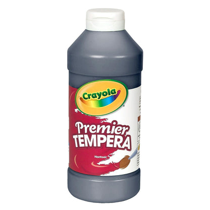 Crayola Premier Tempera Paint For Kids - Black (16oz), Kids Classroom Supplies, Great For Arts & Crafts, Non Toxic, Easy Squeeze Bottle