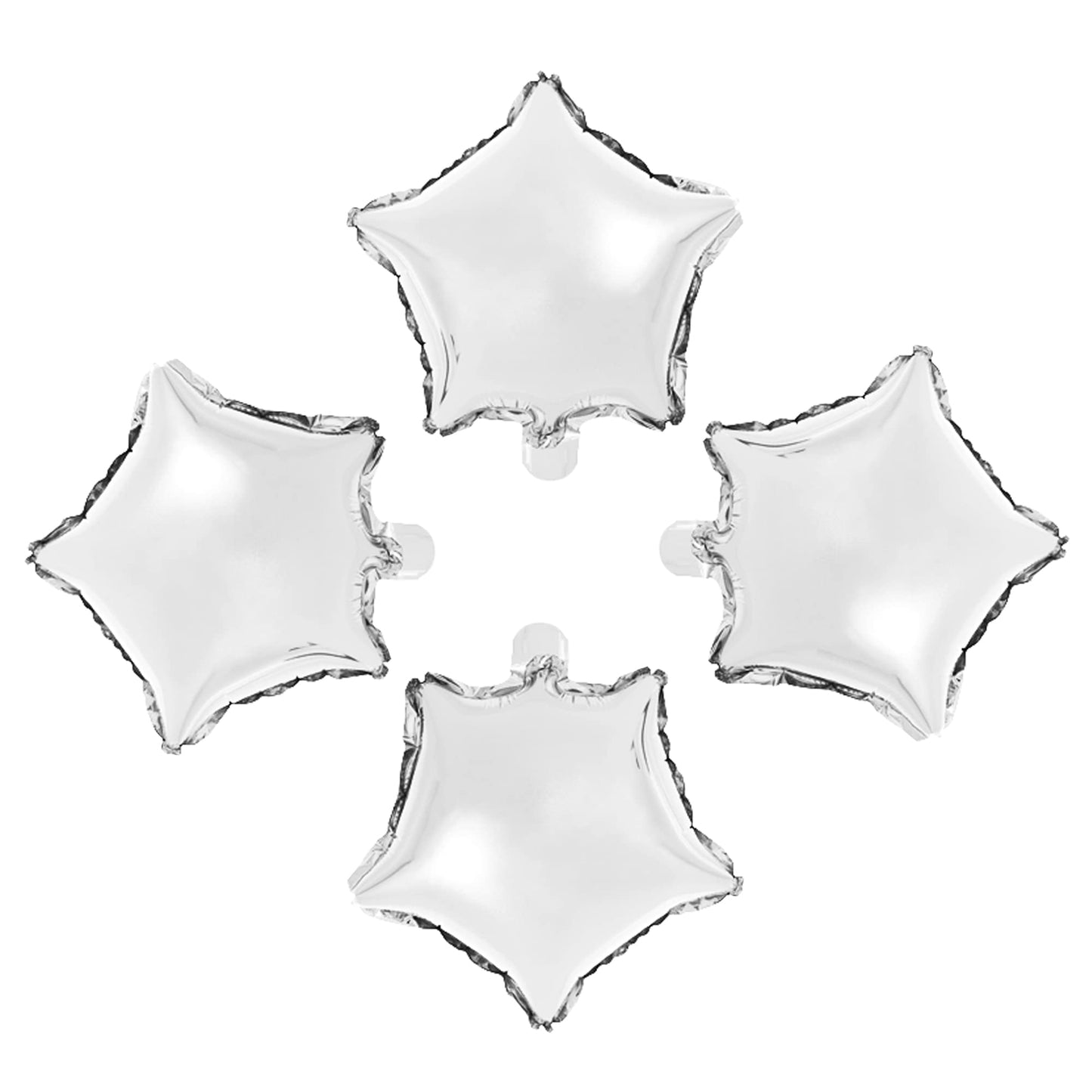 MOWO Star-shaped Foil Balloons, 10" Silver, Pack of 50