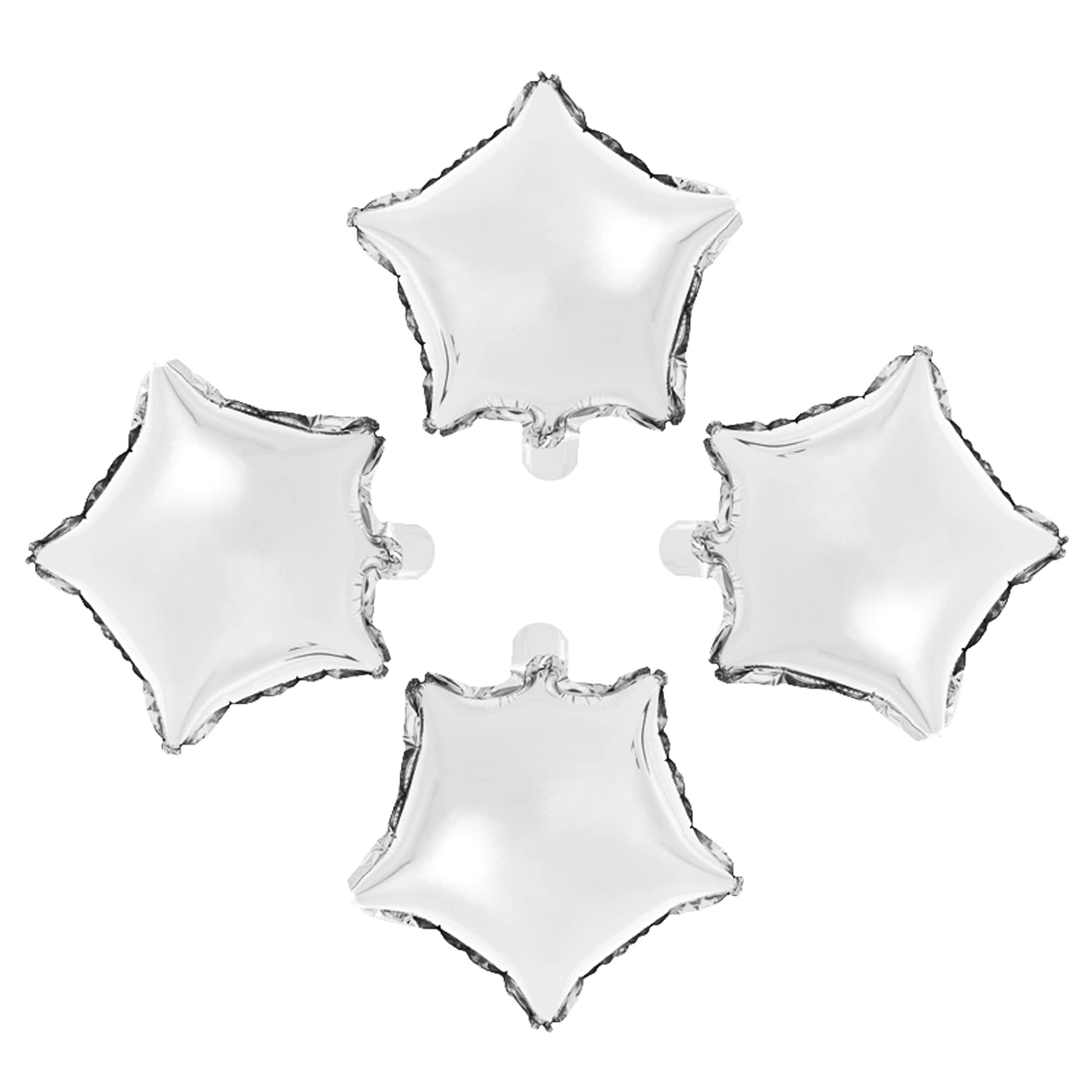 MOWO Star-shaped Foil Balloons, 10" Silver, Pack of 50