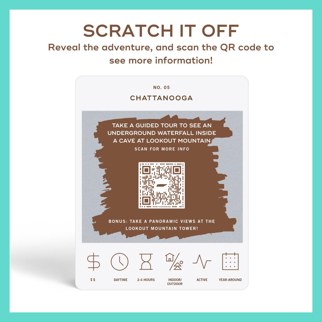Reach International Outfitters Tennessee Adventure Bucket List: 50 Scratch-Off Cards for Outdoor Activities, Tourist Attractions, and Road Trips