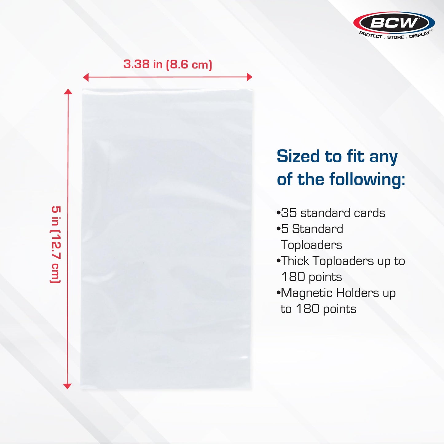 BCW Resealable Team Set Bags - 400 Count | Holds 35 Loose Cards or 5 Standard 35pt Toploaders | Fits Magnetics up to 108pt | Acid-Free Team Bags for
