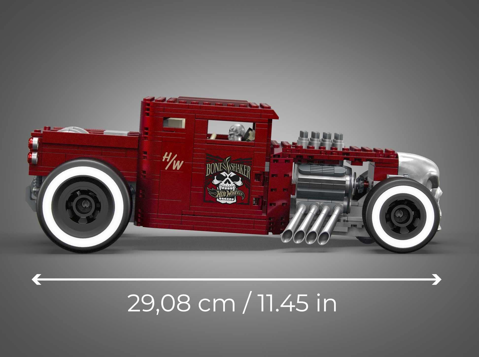 MEGA Hot Wheels Vehicle Building Toy Collectible for Adults, 1:18 Scale Bone Shaker with Die Cast Model for Fans and Collectors, HBD50