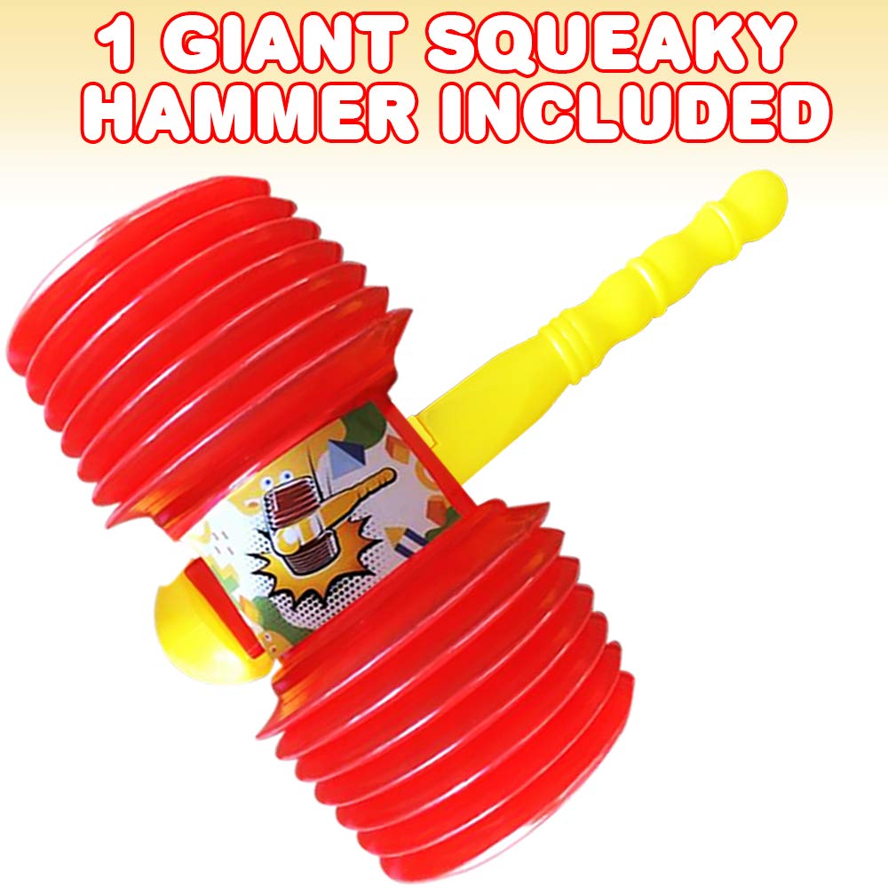 ArtCreativity Giant Squeaky Hammer for Kids - Jumbo 14 Inch Squeaking Toy, Perfect for Clown, Carnival & Circus Party Favors - Fun Gift for Boys
