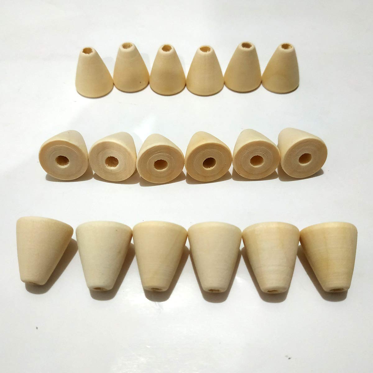 50pcs Irregular Wood Cone Beads Wooden Pyramid Beads for Making Bracelet Necklace Handmade DIY Beading Crafts Accessory (Cone 50pcs)