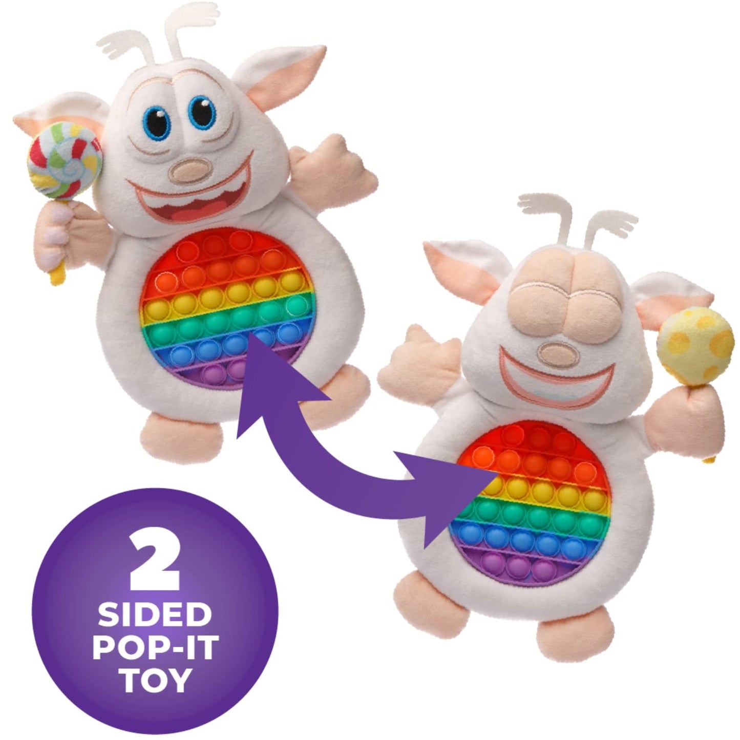 Booba Pop Sensory Plush Doll - Two in One - Fidget and Plush Toy Show Booba Cute, Soft, Stuffed Plush Plush Doll for Kids - Officially Licensed