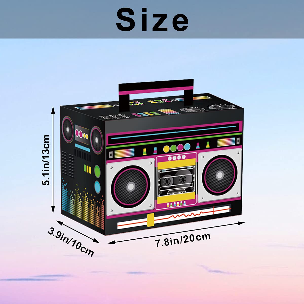 Hegbolke Novelty Boom Favors Boxes - 80s Theme Boom Box 80’s Theme Retro Decorations 1980s Hip Hop Party Supplies Table Centerpieces for Retro Party