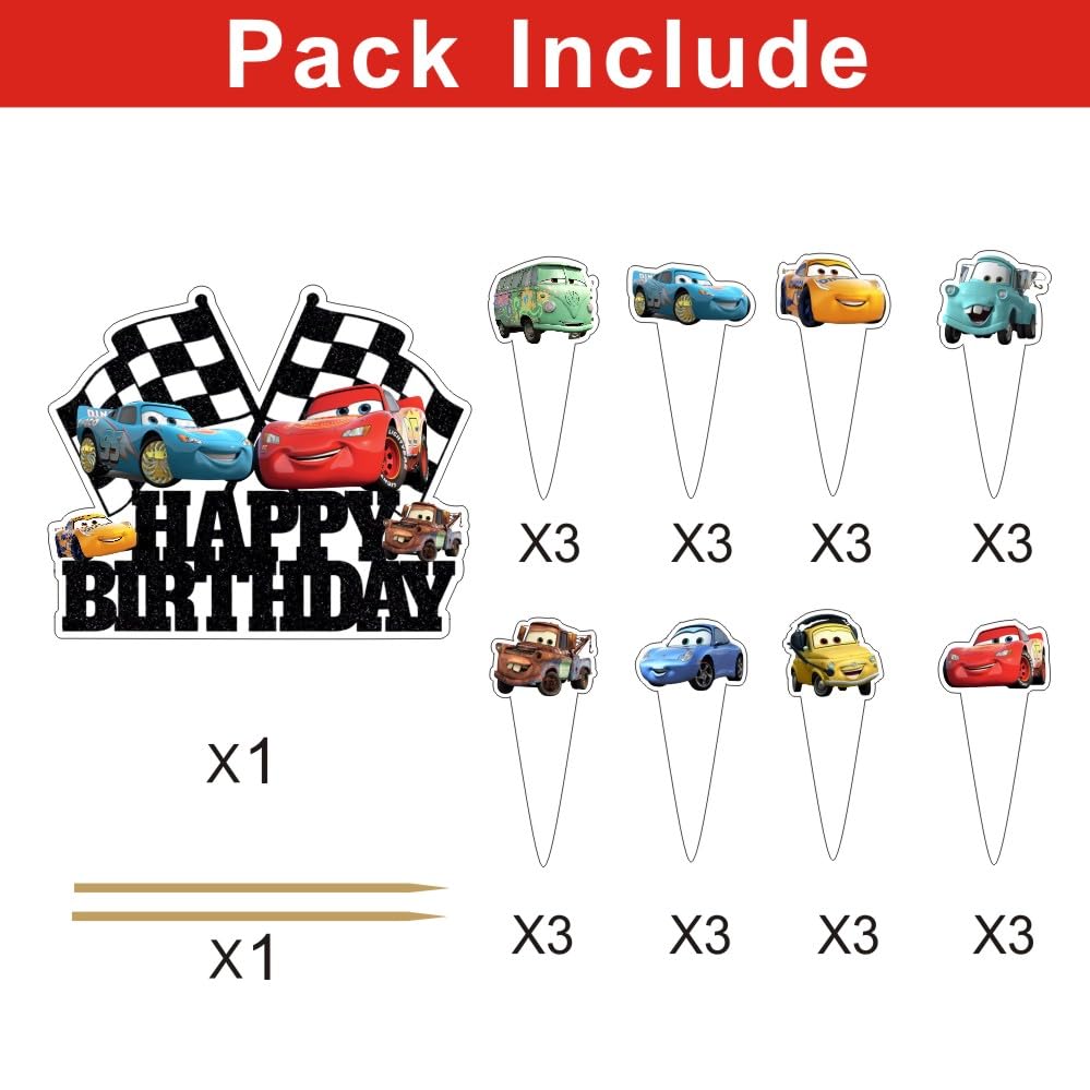 25 Pcs Cake Topper and Cupcake Toppers Set Birthday Party Supplies for C Birthday Decorations