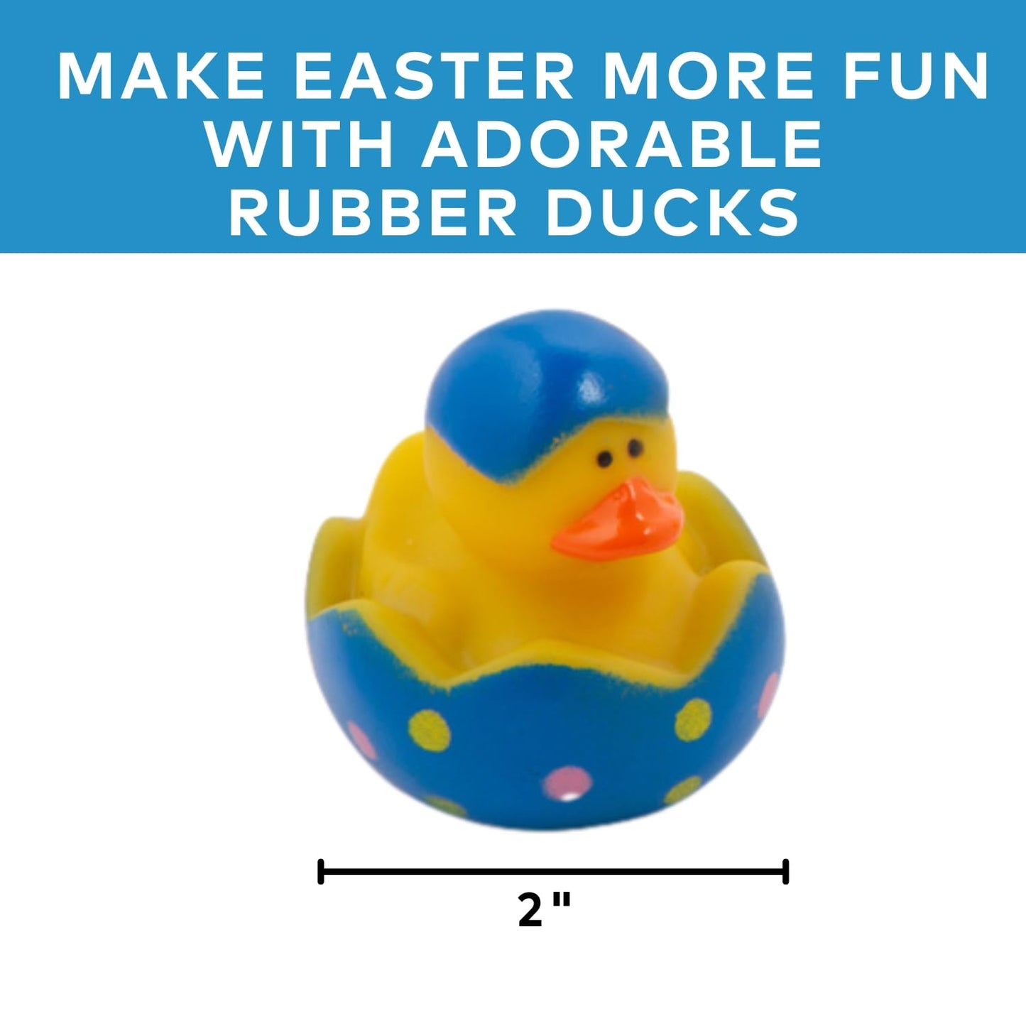 Fun Express Easter Bunny Rubber Duckies, Holiday Toys and Decorations, Treasure Chests Supplies - Pastel (Pink, Yellow, Blue) - 12 Pieces