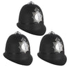 3 Pack Helmet Hat for Halloween Party Costumes (British Bobby Policeman Cop Officer)