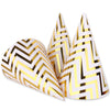 Boieo 10 Pack Gold Party Hats for Adults and Kids, Birthday Party Hats Bulk with Adjustable Elastic String, DIY Paper Cones 7.9 Inch, Metallic Foil