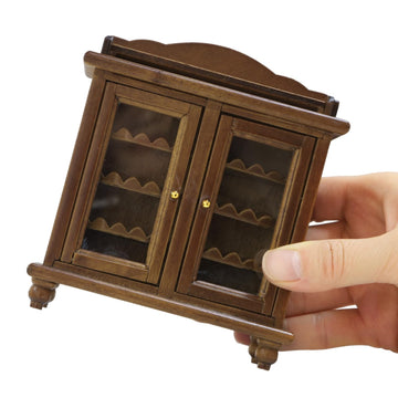 iLAND Dollhouse Furniture Mini Wine Cabinet Dollhouse Kitchen 1 12 Scale Furniture for Miniature Wine Bottles Wooden Mini House Shelf Mini House Décor