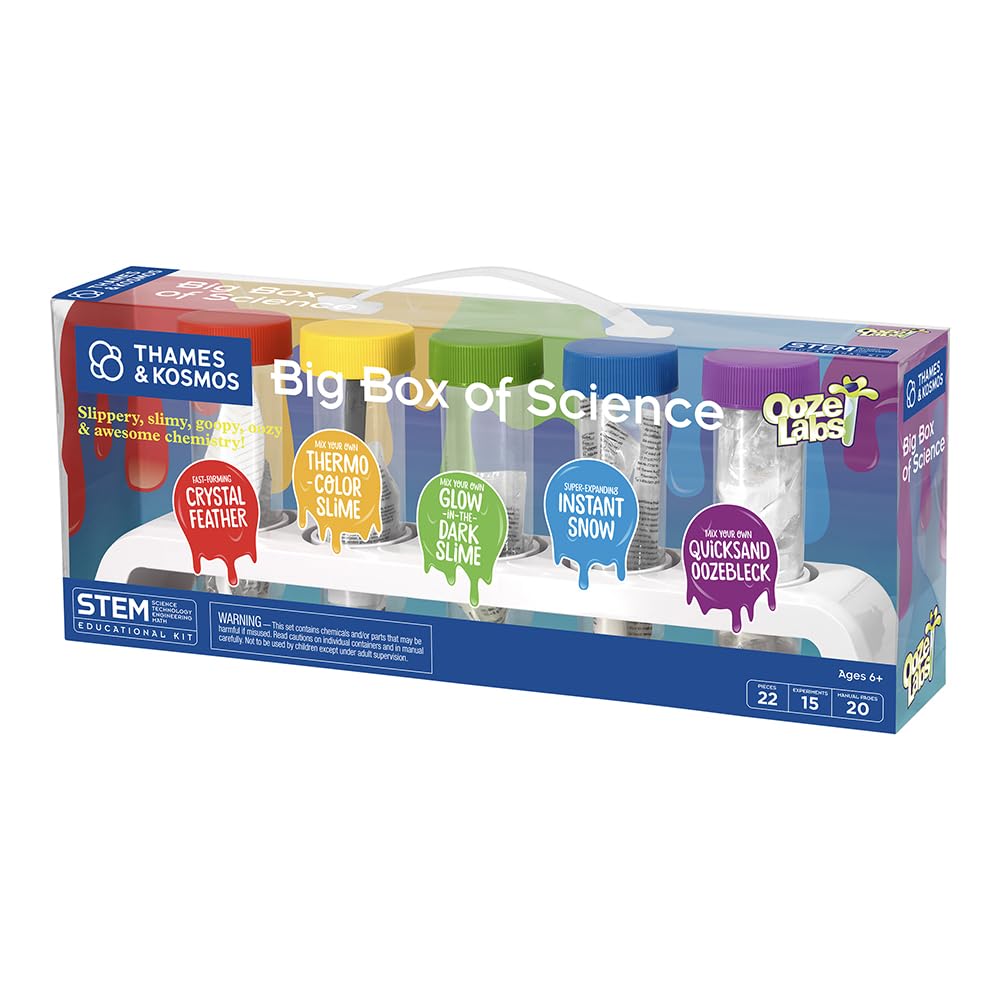 Thames & Kosmos Ooze Labs: Big Box of Science | 5 Fun, Simple, Safe STEM Experiments | DIY Slimes, Crystal Feather, Instant Snow, Oobleck | Great