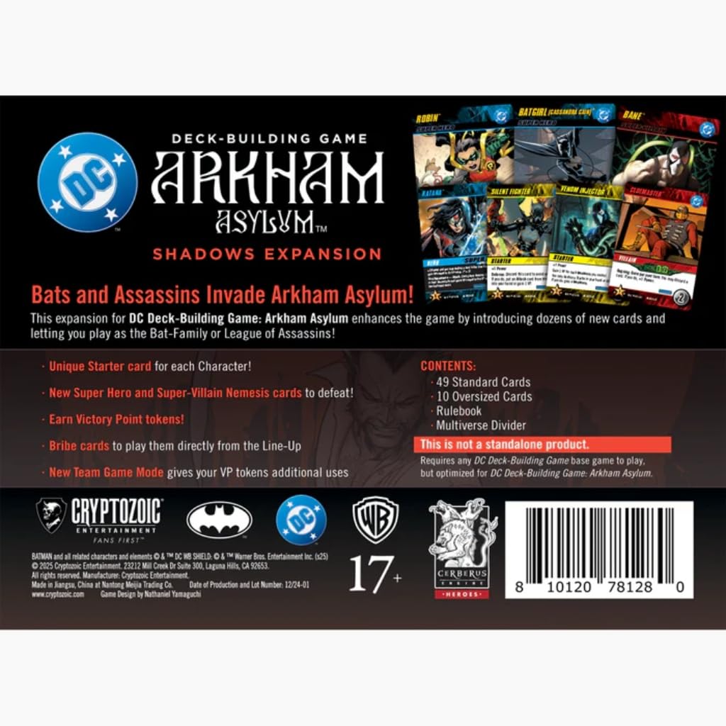Cryptozoic Entertainment DC Deck-Building Game: Arkham Asylum Shadows Expansion
