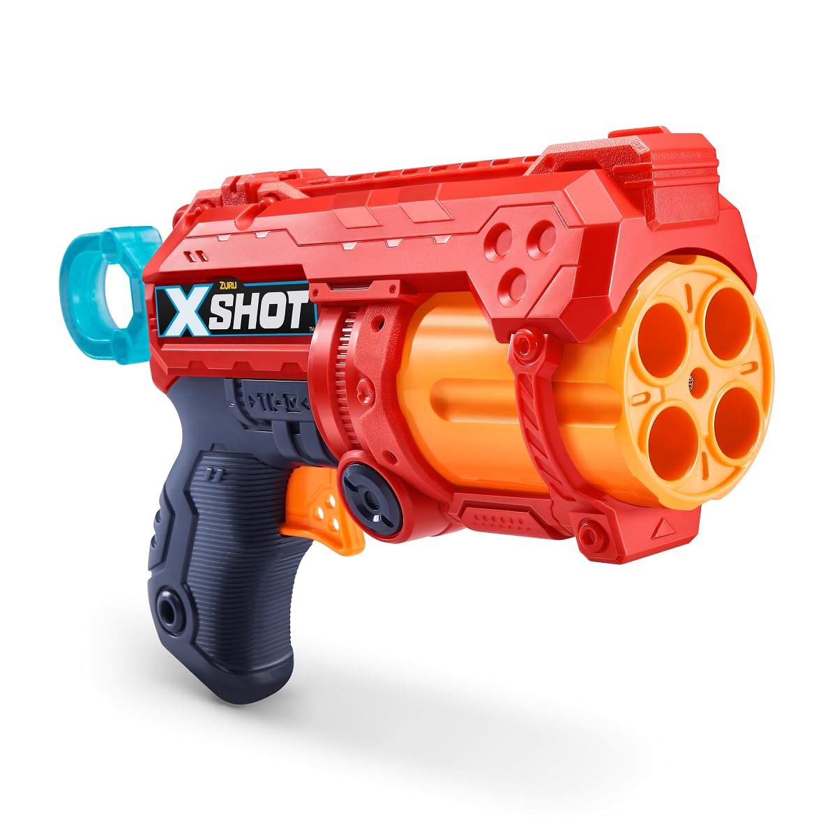XSHOT Excel Fury 4 Foam Dart Blaster (8 Darts) by ZURU, Multicolor