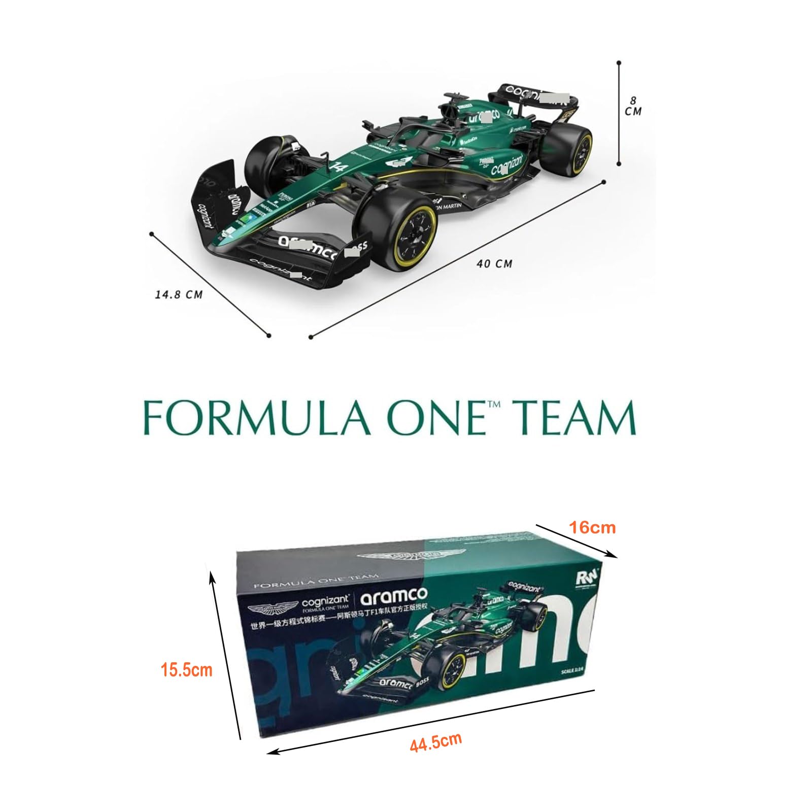 HTLNUZD 2024 New 1/14 Scale F1 AMR24#14 Formula 1 Remote Control Car Simulation Alloy Model | Adult Collector Edition | Premium Gift for Racing