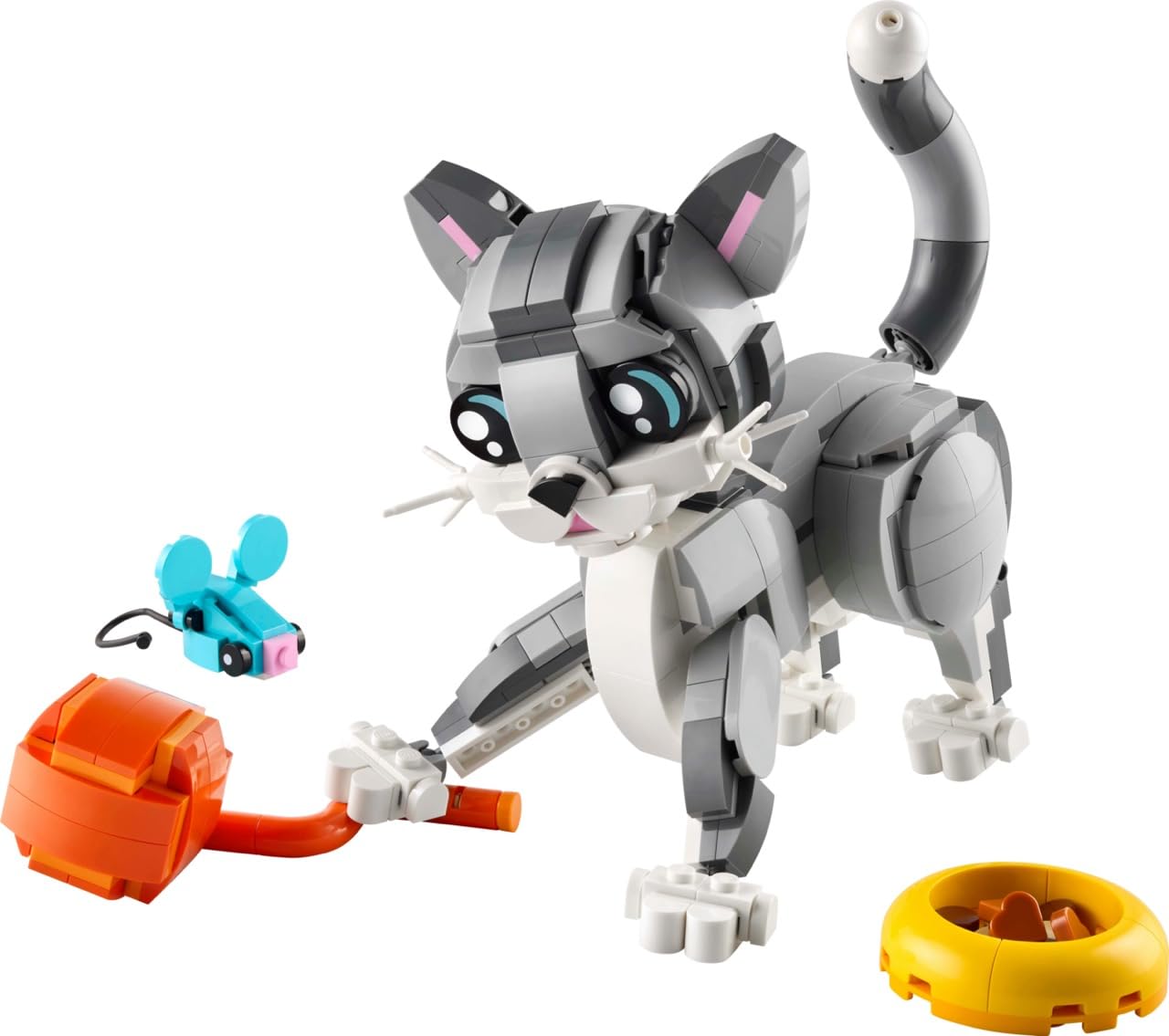LEGO Creator 3 in 1 Playful Cat Toy - Building Toy with 3 Building Options, Cat, Dog, or Pigeon - Birthday Gift for Kids - Animal Figures for Kids