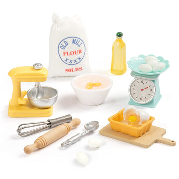 SAMCAMI Miniature Dollhouse Accessories - Dollhouse Furniture 1 12 Scale - Mini Stuff for Dollhouse Kitchen - Stand Mixer, Kitchen Scale, Flour