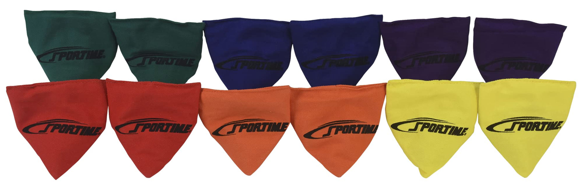 Sportime Triangle Bean Bags -1478834, Small, 6-Color, Set of 12