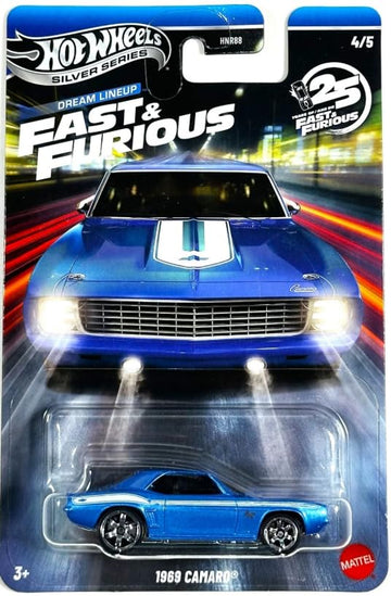 Hot Wheels Silver Series Fast & Furious Dream Lineup - 1969 Camaro [Blue] 4/5-1:64 Scale Diecast Toy Vehicle