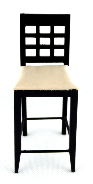 Melody Jane Dolls Houses Black Bar Stool High Chair Miniature Kitchen Pub Furniture 1:12
