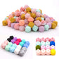 Alenybeby 30pcs 17mm Silicone Hexagonal Pearl Beads Ball Loose Silicone Geometric Hexagon Bulk Bead for Keychain DIY Mom Necklace Bracelet Craft