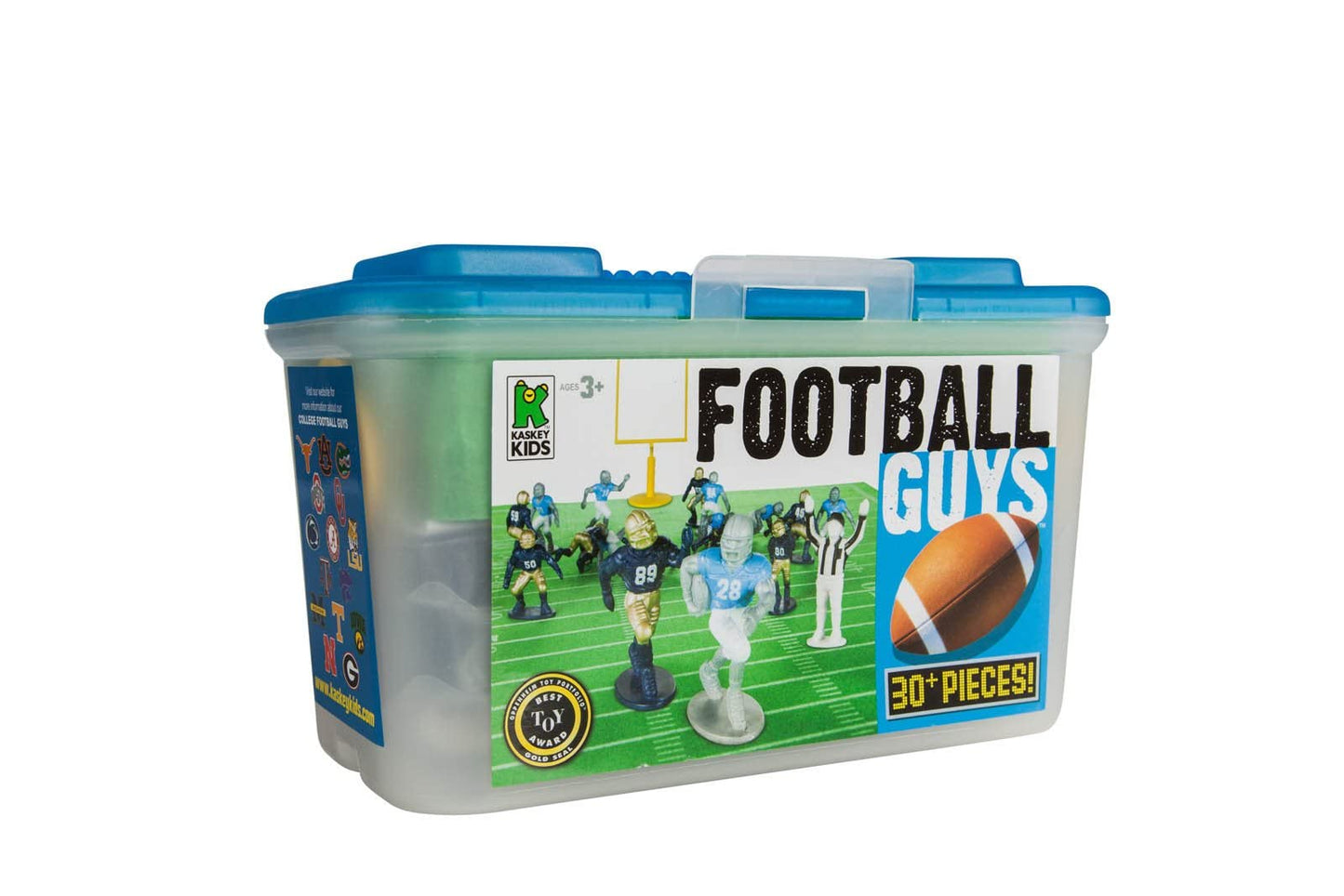 Kaskey Kids Football Guys, Navy Gold vs. Gray Blue, 30 Pieces in Each Set, Includes 2 Teams, Accessories, and Travel Storage Case, Nostalgic Sports