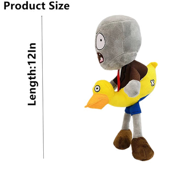 12" 1 PCS PVZ Plant and Zombies Plush Toys Stuffed Soft Doll Yellow Duck Zombie Great Gifts for Boys and Girls New