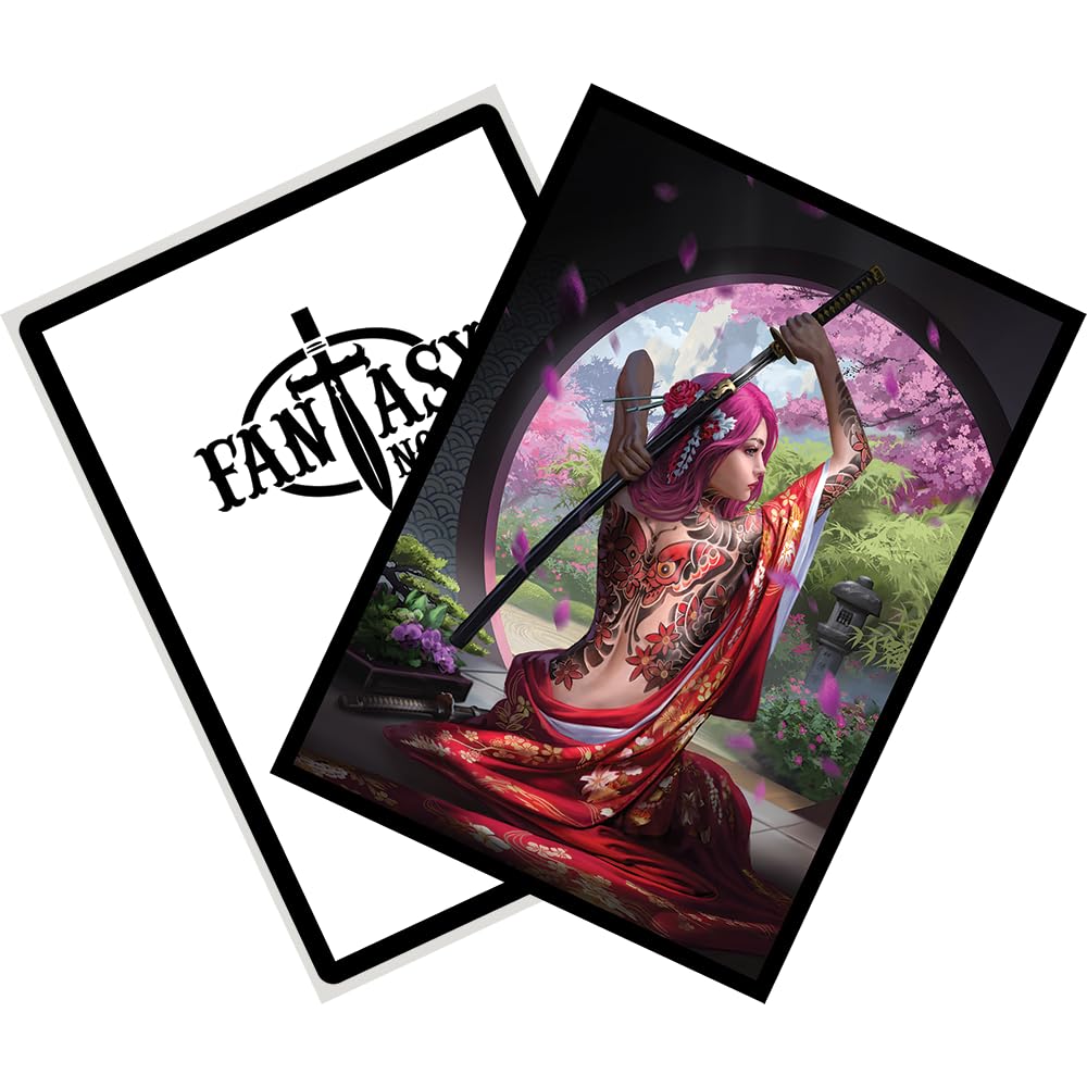 Fantasy North - Butterfly - 100 Textured Matte TCG Trading Card Sleeves - Fits Magic MTG Commander Pokemon and Other Card Games - Playing Card Sleeves
