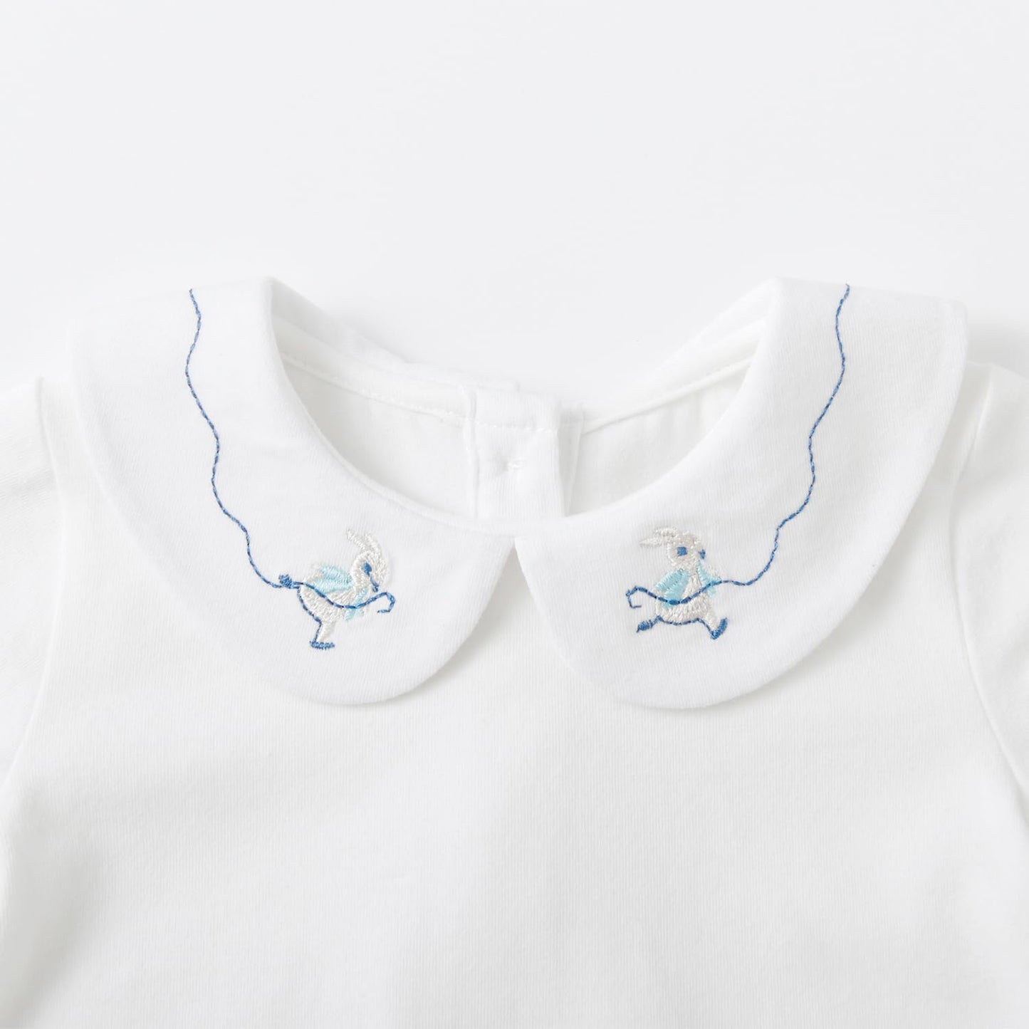 Auro Mesa Baby Girls Bodysuit Peter Pan Doll Collar Super Soft Cotton Romper One-Piece Outfit 0-24 Months