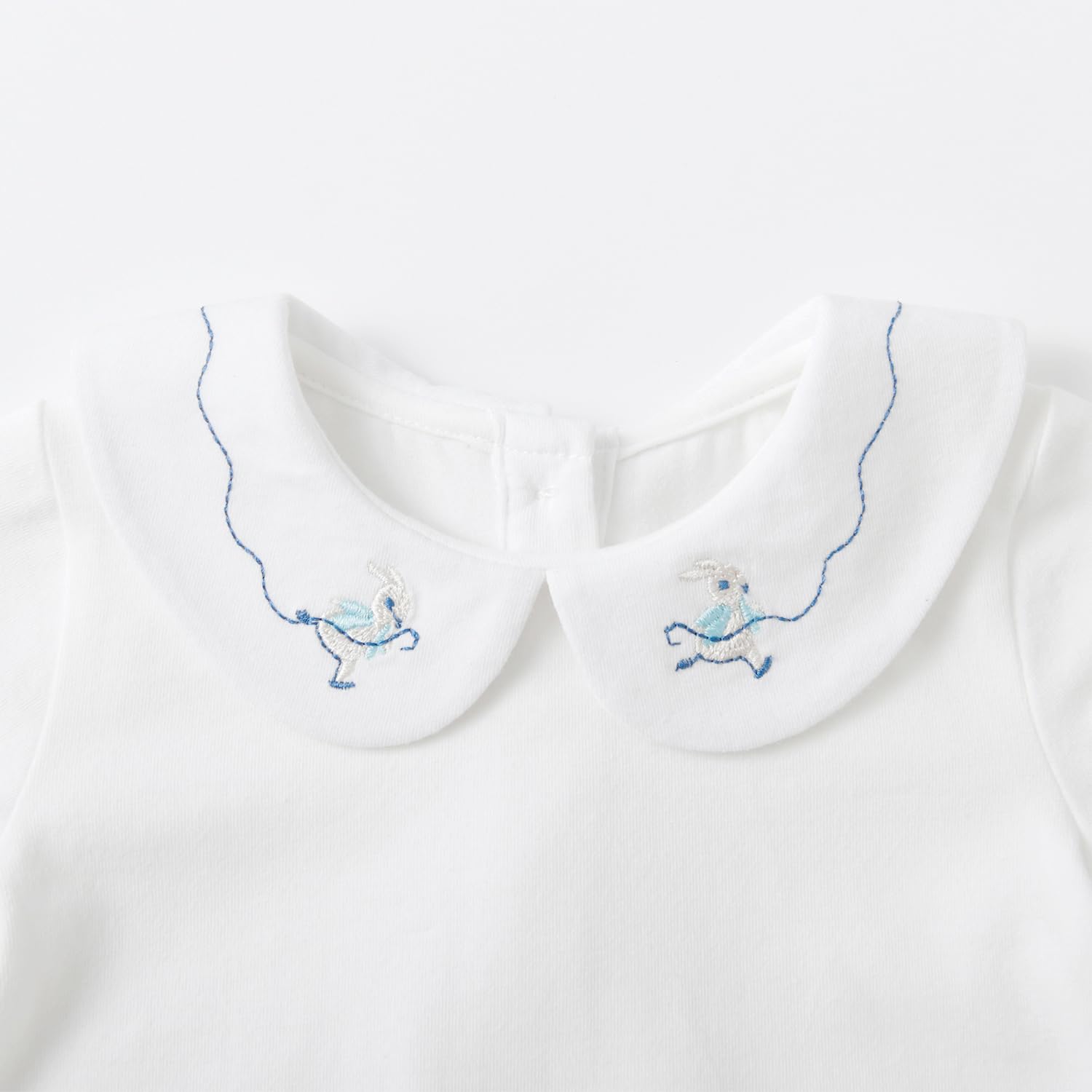 Auro Mesa Baby Girls Bodysuit Peter Pan Doll Collar Super Soft Cotton Romper One-Piece Outfit 0-24 Months