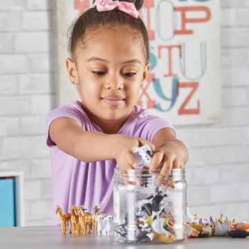 Learning Resources Farm Animal Counters - 60 Pieces, Ages 3+ Toddler Learning Toys, Farm Animals Toys, Develops Counting and Matching Skills